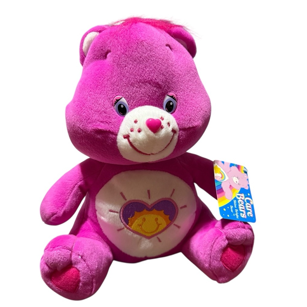 Care Bears Shine Bright Bear Plush Doll Pink Heart Sun Belly Nanco
